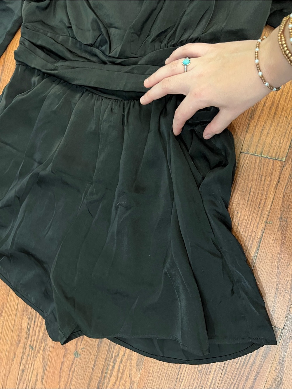 Mustard Seed Black Long Sleeve Romper Dress Boho Western Mini Size Large - Picture 3 of 6